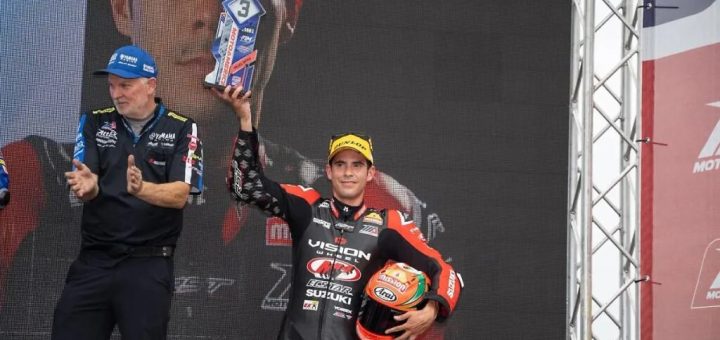 Richie Escalante vuelve al podio en MotoAmerica tras una espectacular remontada en Virginia