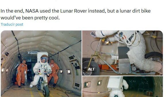 La llegada del hombre a la Luna estuvo a punto de ser en moto eléctrica, pero finalmente la NASA escogió el Rover lunar