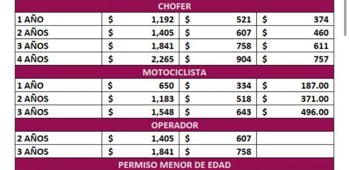 Licencias en Sonora: precios oficiales 2026 para autos, motos y choferes - Proyecto Puente