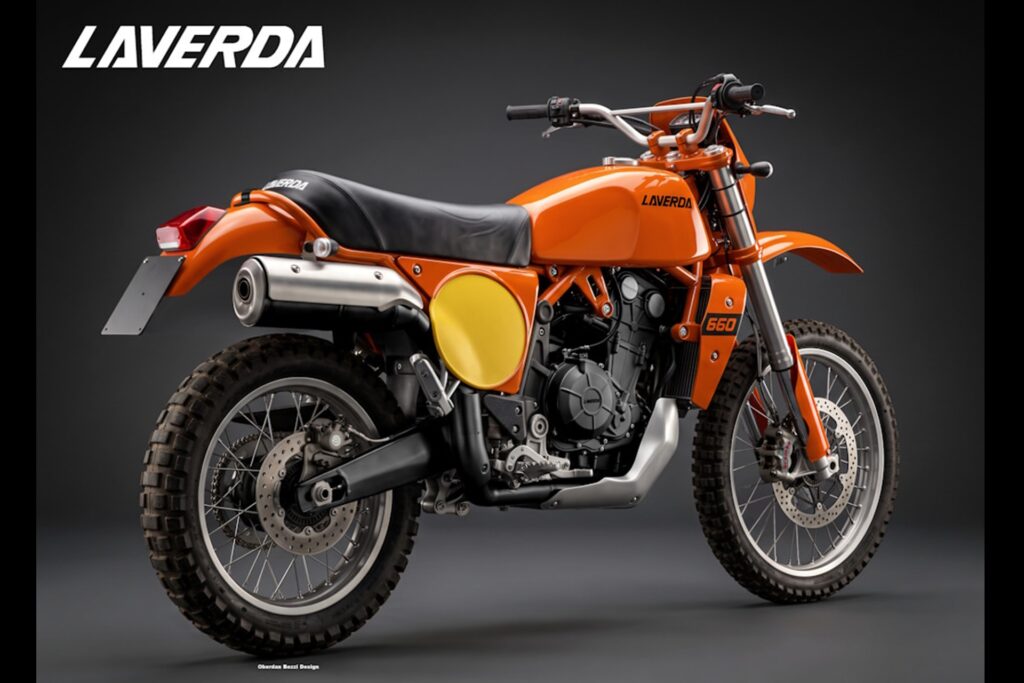 Laverda LA-1 660 by Oberdan Bezzi: la off-road de estilo clásico y mecánica Aprilia que podría sellar el resurgimiento de la marca - Ilustración 1