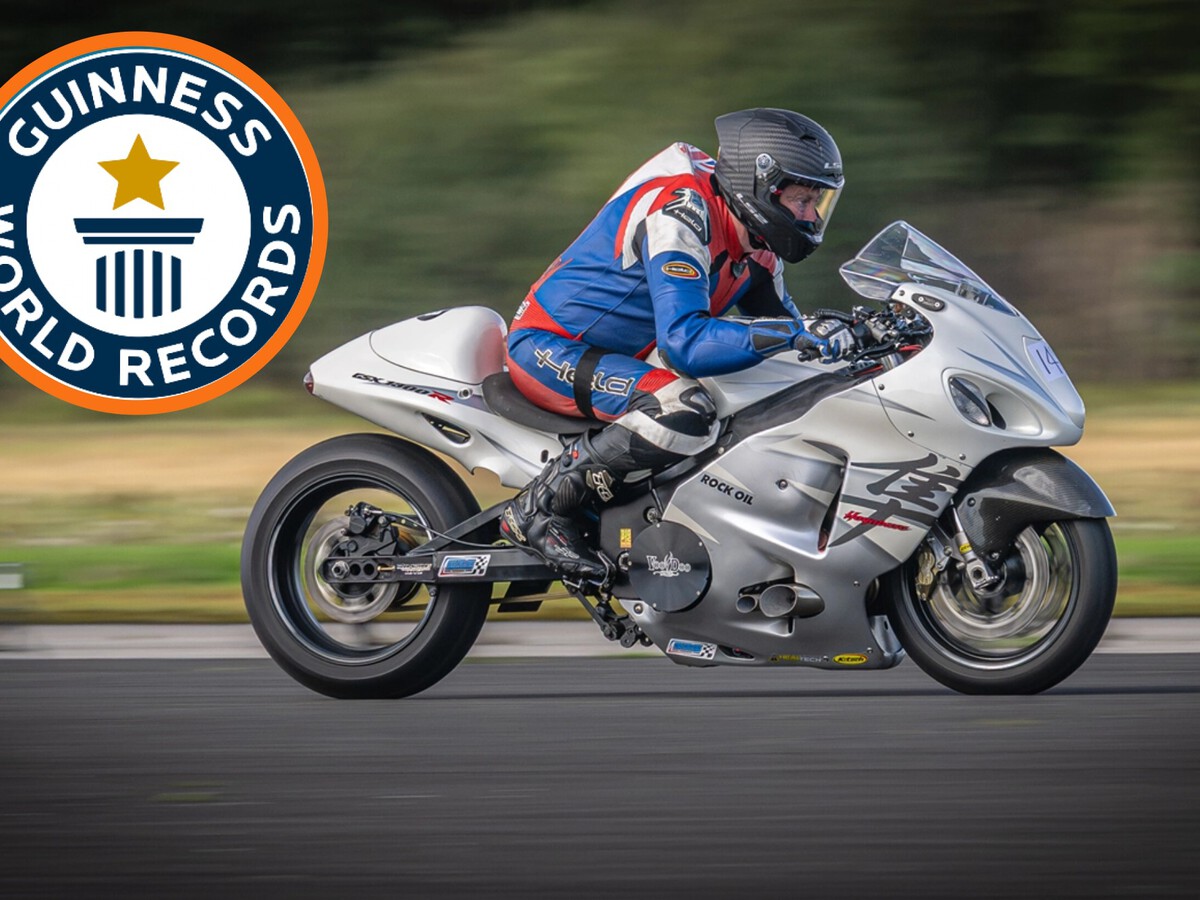 Un motero parapléjico acaba de batir un récord a 322 km/h en una Suzuki Hayabusa con turbo