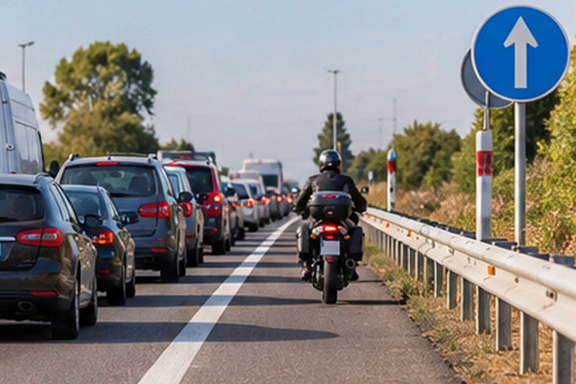 Motos por el arcén en atascos a 30 km/h: las cinco condiciones del BOE que casi nadie cuenta - Ilustración 1