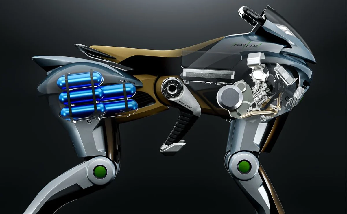 Olvidate de las ruedas: el Kawasaki CORLEO camina y lleva un motor 2T de hidrógeno - Ilustración 3