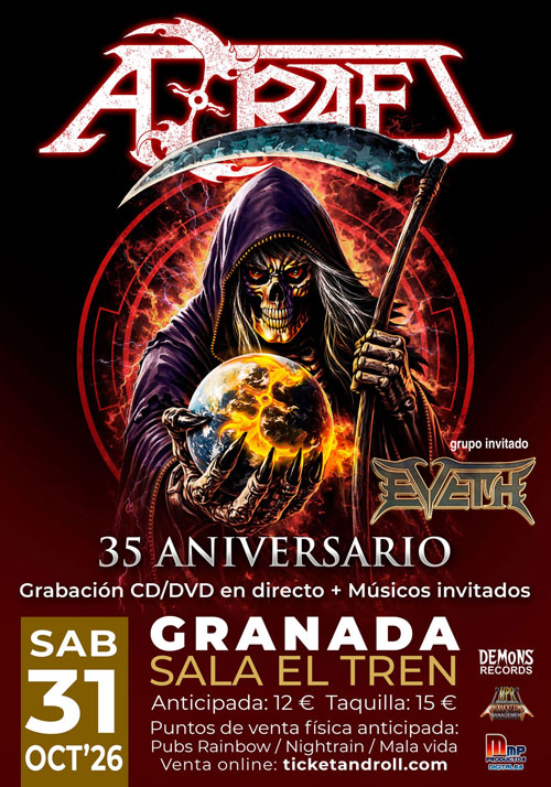 AZRAEL – Recordamos los detalles para su concierto 35 aniversario en Granada, MAÑANA 31 de octubre - Ilustración 2
