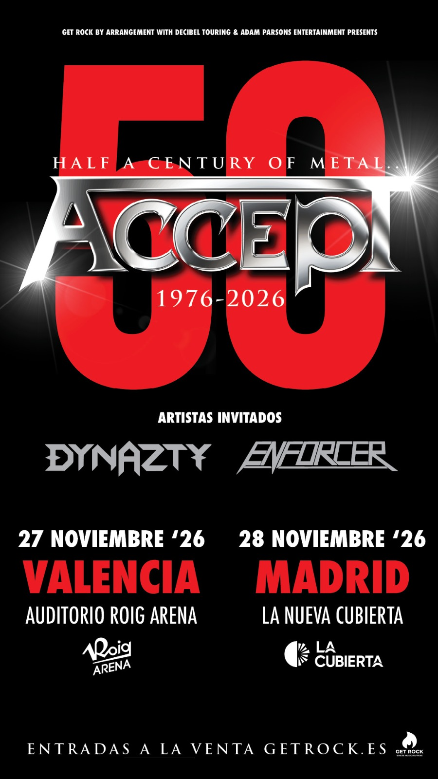 ENFORCER sustitutos de TAILGUNNER en la gira del 50º Aniversario de ACCEPT - Ilustración 1